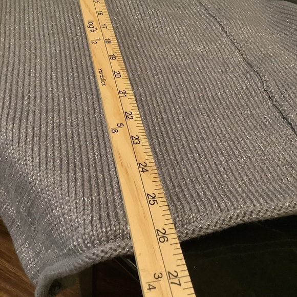 Pure Handknit s/m p/m women’s gray cowl neck 100% cotton pullover sweater - Picture 8 of 12